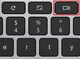 Chromebook keyboard with Show Windows key highlighted