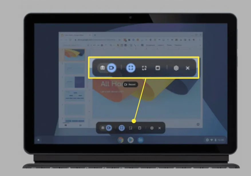 Chromebook Screen Capture Toolbar